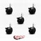 Service Caster 2'' Black Metal Hood Twin Caster with Brake Nylon Wheel 3/8 Thread Stem, 5PK SCC-TS02S50D-NYS-FB-B-381634-5 - alternate 2